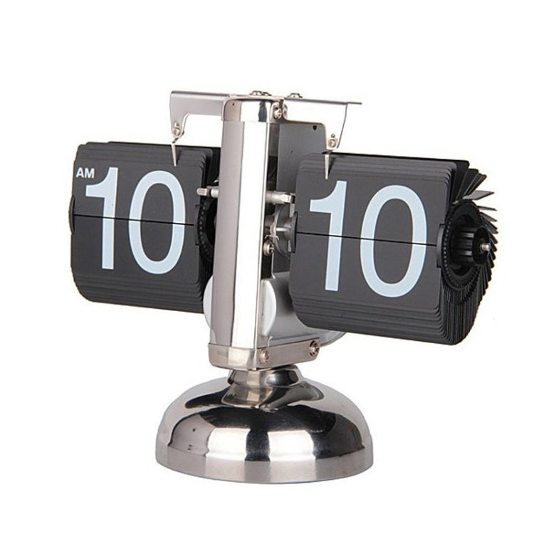 Balance Shaped Metal Auto Flip Down Clock Desktop Decorative Clock with Single Holder, Single  (Black)