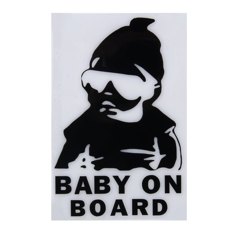 Baby On Board Pattern Vinyl Car Sticker, Size: 20cm x 13cm, Black, White