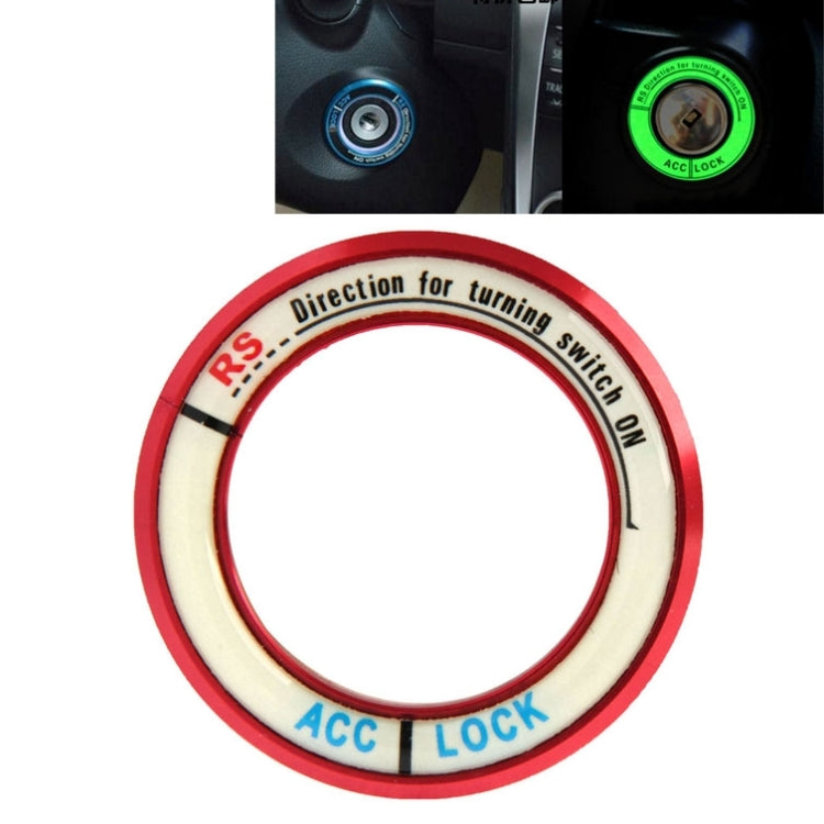 Fluorescent Aluminum Alloy Ignition Key Ring, Inside Diameter: 3.4cm
