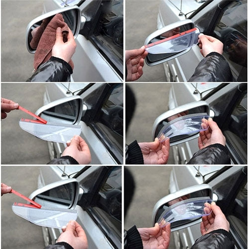2 PCS Flexible Shielding Rain Board Sun Visor Shade Rearview Mirror for Car Rearview Mirrors, Sun Visor Shade