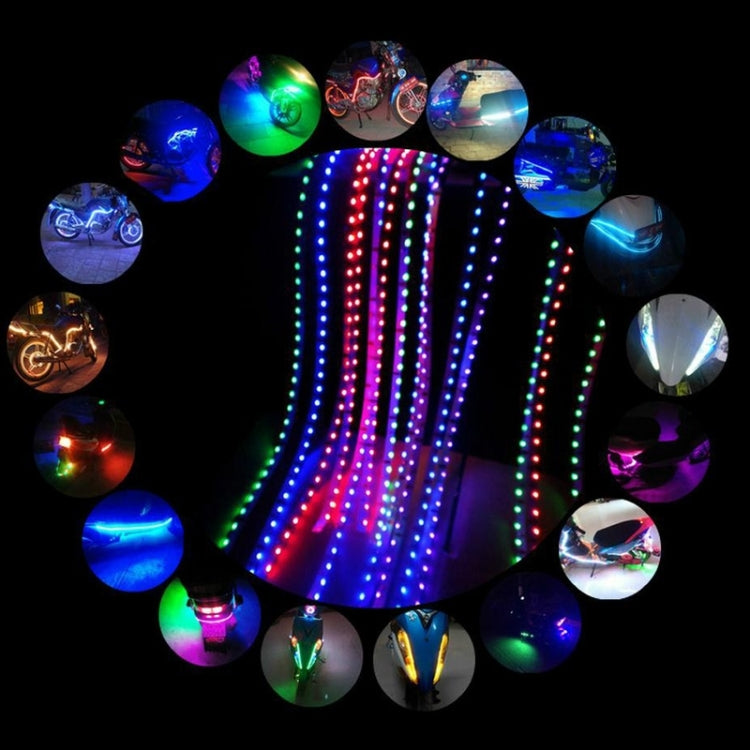 5 PCS Flow Style 45 LED 3528 SMD Waterproof Flexible Car Strip Light for Car Decoration, DC 12V, Length: 45cm, 45cm Red, 45cm White, 45cm Yellow, 45cm Dark Blue, 45cm Green, 45cm Ice Blue, 45cm Pink