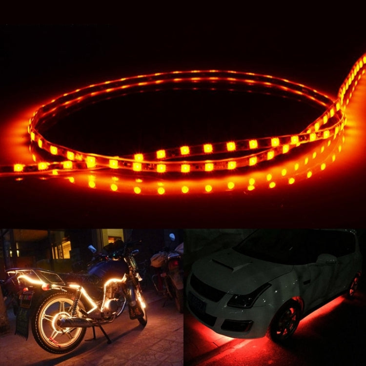 5 PCS Flow Style 45 LED 3528 SMD Waterproof Flexible Car Strip Light for Car Decoration, DC 12V, Length: 45cm, 45cm Red, 45cm White, 45cm Yellow, 45cm Dark Blue, 45cm Green, 45cm Ice Blue, 45cm Pink