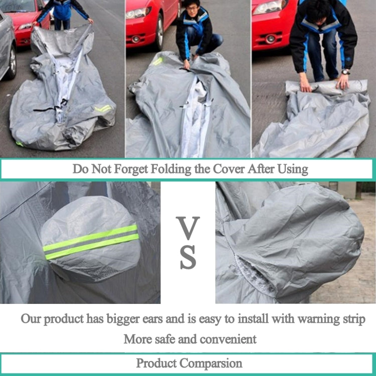 PEVA Anti-Dust Waterproof Sunproof Hatchback Car Cover with Warning Strips, Fits Cars up to 4.1m(160 inch) in Length, 160inch (M)