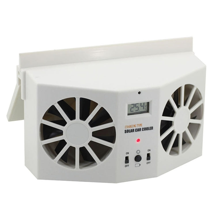 2W Solar Powered Car Auto Air Vent Cool Fan Cooler Ventilation System Radiator, with Temperature Display, 2W Solar Powered Fan