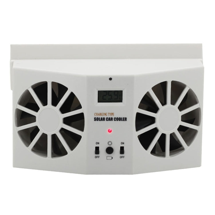 2W Solar Powered Car Auto Air Vent Cool Fan Cooler Ventilation System Radiator, with Temperature Display, 2W Solar Powered Fan
