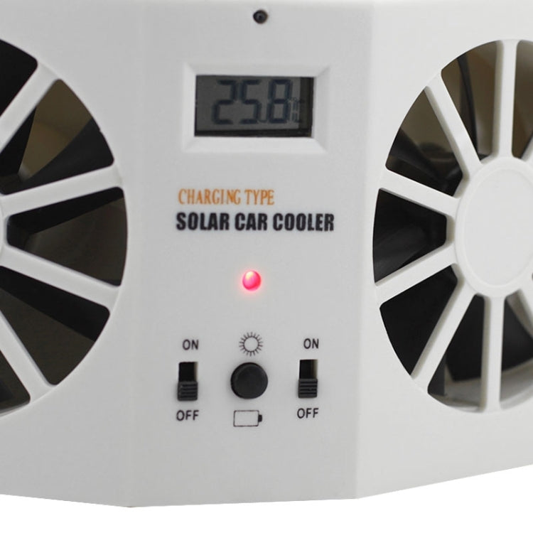 2W Solar Powered Car Auto Air Vent Cool Fan Cooler Ventilation System Radiator, with Temperature Display, 2W Solar Powered Fan