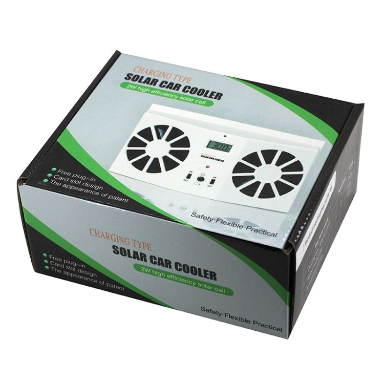 2W Solar Powered Car Auto Air Vent Cool Fan Cooler Ventilation System Radiator, with Temperature Display, 2W Solar Powered Fan