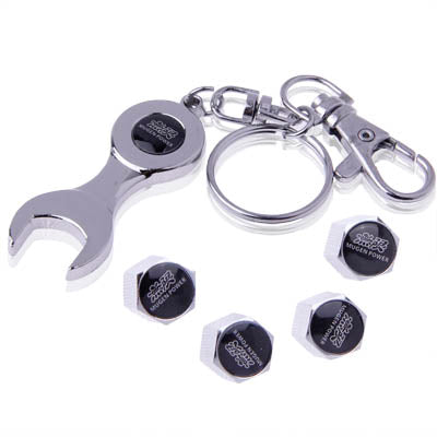 Tire Valve Caps 4 pcs with Wrench Keychain, Tire Valve Caps