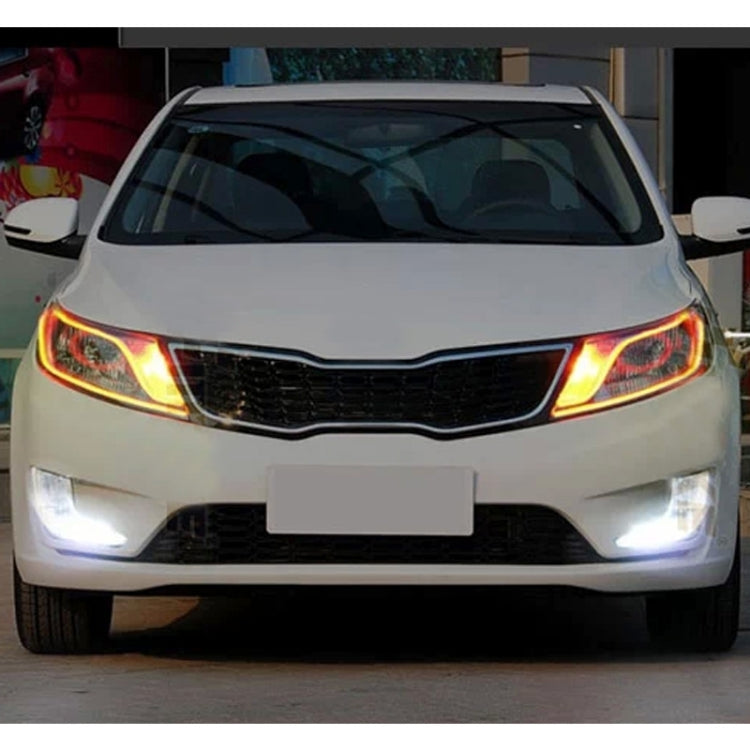 2 PCS  6W 360LM 6500K 597-577nm White + Yellow Wired LED Tube Daytime Running Light DRL Steering Lamp, DC12V, Lamp Length:60cm, 6W 360LM