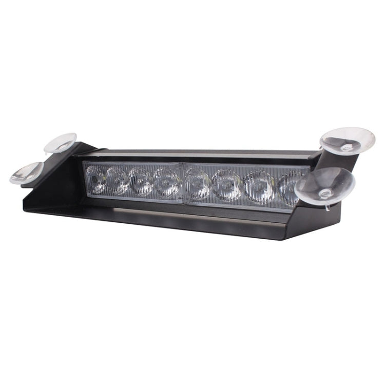 8W 800LM 8-LED 3-Modes Adjustable Angle Car Strobe Flash Dash Emergency Light Warning Lamp with Suckers, DC 12V, White + Red, White + Yellow
