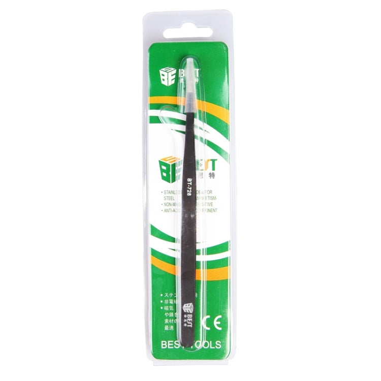 BEST BST-728 202 Stainless Steel Anti-static Tip Tweezers, BST-728