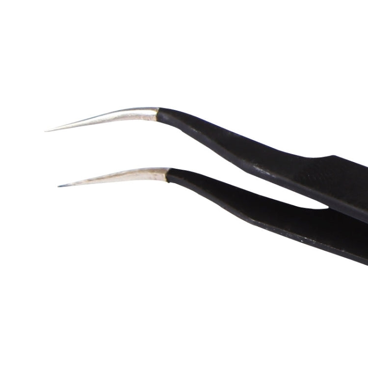 BEST BST-729 202 Stainless Steel Anti-static Curved Tip Tweezers, BST-729 202