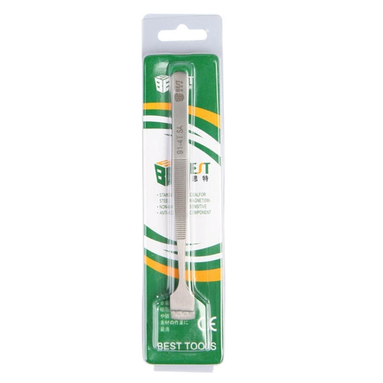 BEST BST-91-4T SA Professional Stainless Steel Wafer Tweezers for Silicon Wafer, BST-91-4T