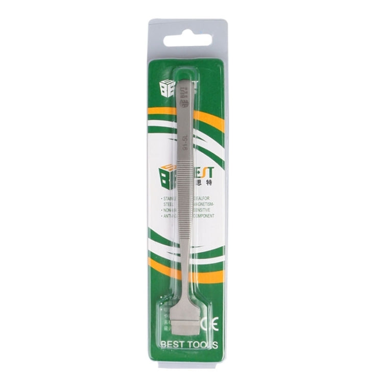 BEST BST-91-5L SA Professional Stainless Steel Wafer Tweezers for Silicon Wafer, BST-91-5