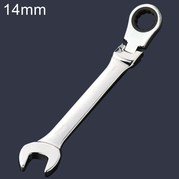 14mm Dual-use Opening Plum Ratcheting Angled Wrench , Length: 18.5cm, 14mm