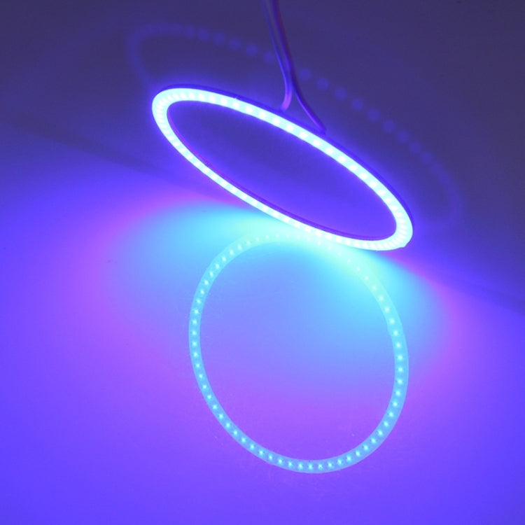 100mm 5W 180LM Angel Eyes Circles Car Headlight White Light COB LED Lights for Vehicles, DC 12-24V, 100mm Blue Light, 100mm White Light