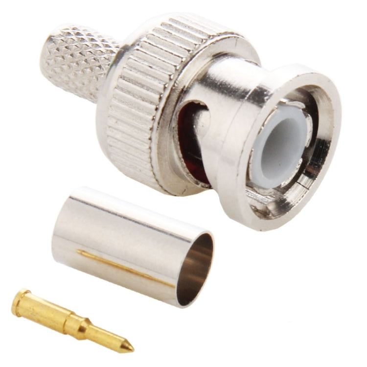 100 PCS UG1789 Crimp 3 in 1 BNC Male Connector Adapter for RG59 Coaxial Cable, UG1789