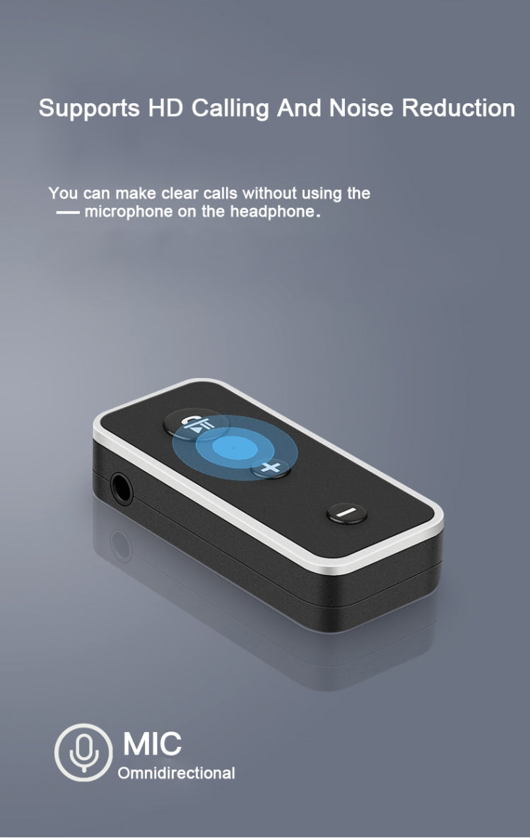 Bluetooth 5.0 audio receiver 3.5AUX car speaker headphones universal one tow two talk, Bluetooth 5.0
