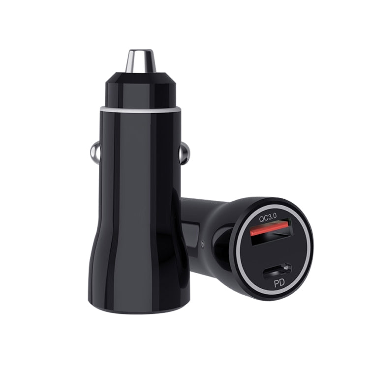 P21 PD 20W USB-C / Type-C + QC3.0 18W USB Fast Car Charger with USB-C / Type-C to 8 Pin Data Cable Set, USB-C / Type-C to 8 Pin