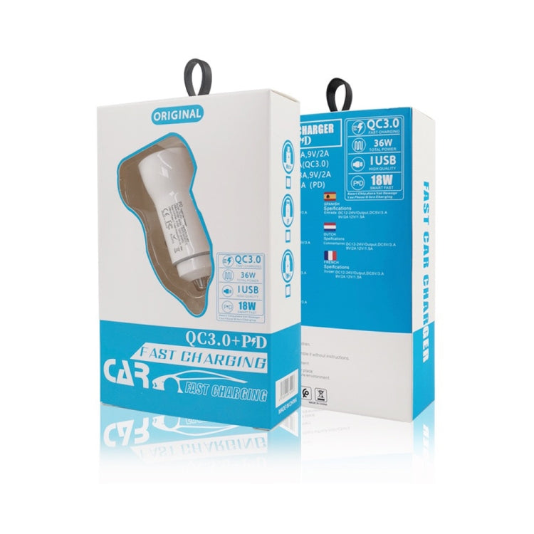 P21 PD 20W USB-C / Type-C + QC3.0 18W USB Fast Car Charger with USB-C / Type-C to USB-C / Type-C Data Cable Set, USB-C / Type-C to USB-C / Type-C
