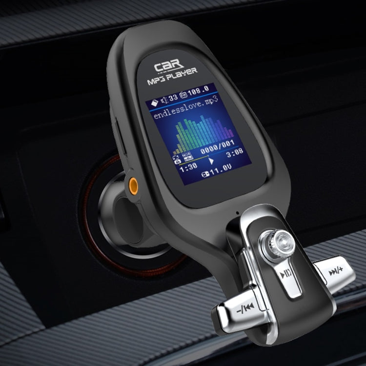 BT28 Car Color Screen Bluetooth MP3 Player AUX FM Transmitter QC3.0, BT28