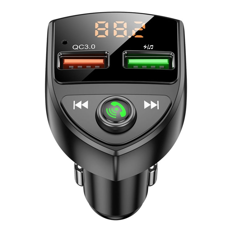 C8 Car  U Disk Bluetooth Player Fm Transmitter  QC3.0 Dual USB Ports Fast Charging, C8 QC3.0