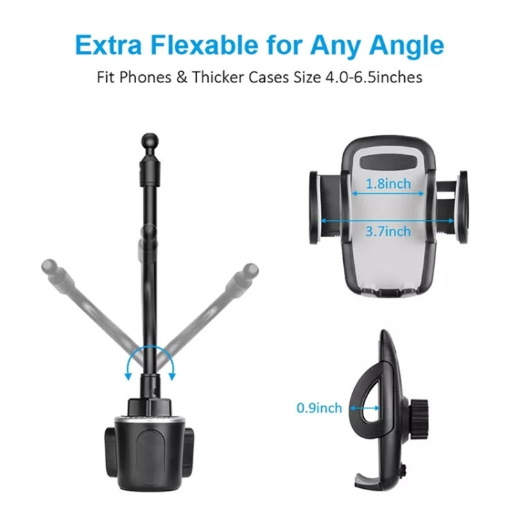 A64+X905 Universal 360 Degree Car Phone Mount Adjustable Gooseneck Cup Holder Stand, A64+X905