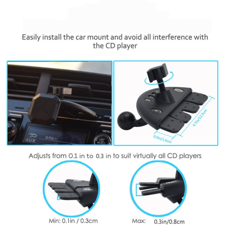 CD008 360 Degree Strong Magnet Car CD Slot Magnetic Cell Phone Mount Holder, CD008