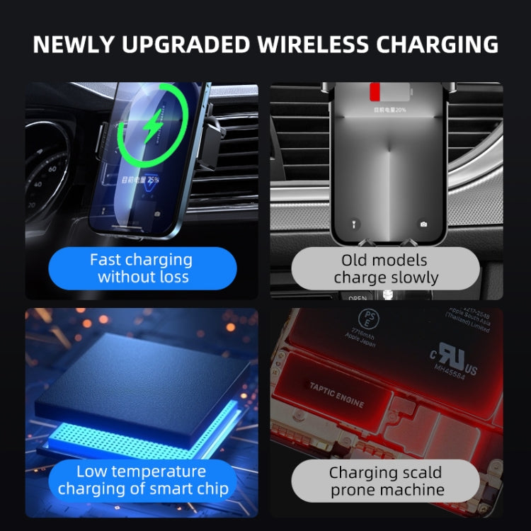 A9 Car 15W Fast Charging Magnetic Auto Sensitive QI Wireless Charger, A9