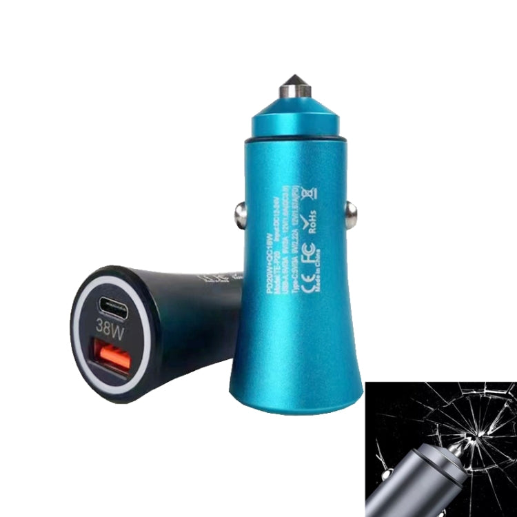 P20 38W PD3.0 20W + QC3.0 USB Safety Hammer Car Charger, P20, P20 (Black), P20 (Blue), P20 (Red)