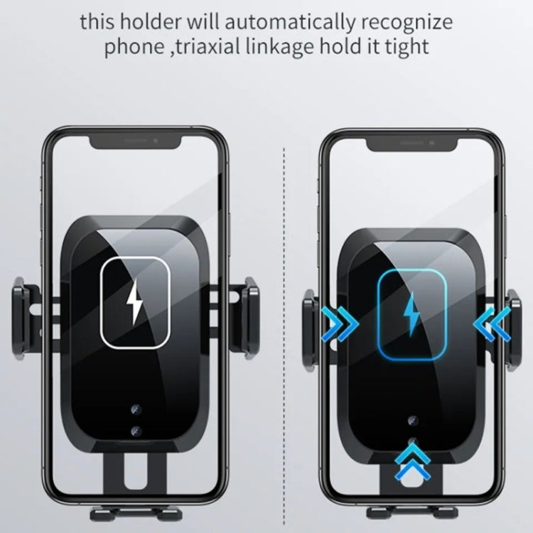 X11 Three Axle Linkage 15W Smart Touch Automatic Retractable Clip Fast Charging Wireless Car Chargers, Standard Configuration, Standard With Dashboard Bracket