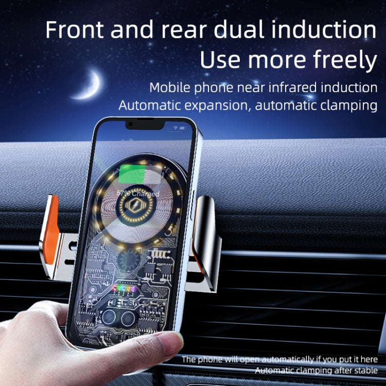 C12 Wireless Fast Charging Car Bracket Interior Cup Air Outlet Fixing Clip Induction Luminous LOGO, C12