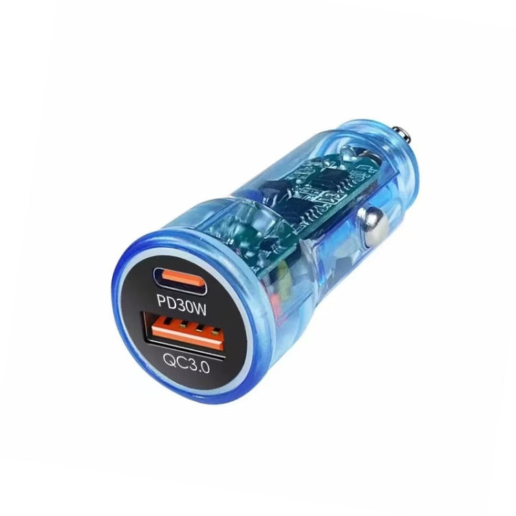 P35 48W PD30W+QC3.0 18W USB Transparent Car Quick Charge, P35 (Transparent), P35 (Transparent Blue)