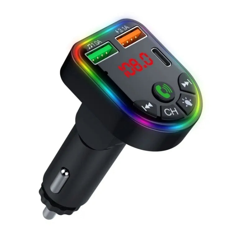 P20 Dual USB Port Car Bluetooth Hands-Free Calling Car MP3 Audio Digital Display USB Car Charger, P20