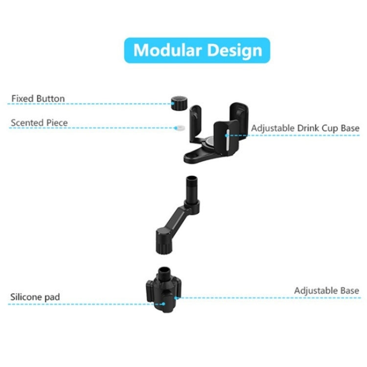 D07 3-Clip Adjustable Cup Holder Car Mount Drink Bottle Snack Car Cup Holder Expander, D07