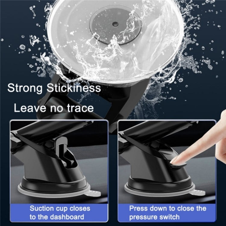 D40+105+K5 Carbon Fiber Texture Car Suction Cup Telescopic Arm Phone Holder Windshield Dashboard, D40+105+K5