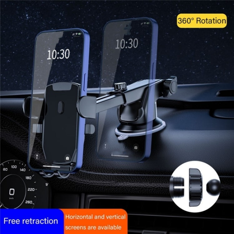 D46+101+K5 Universal Suction Cup Car Center Console Phone Mount Bracket With Telescopic Arm, D46+101+K5