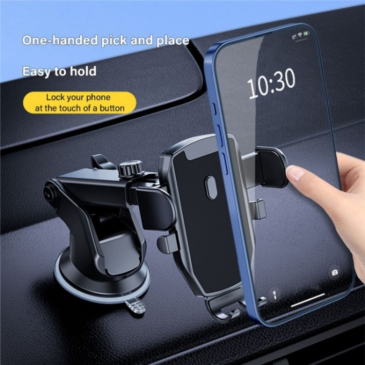 D46+101+K5 Universal Suction Cup Car Center Console Phone Mount Bracket With Telescopic Arm, D46+101+K5