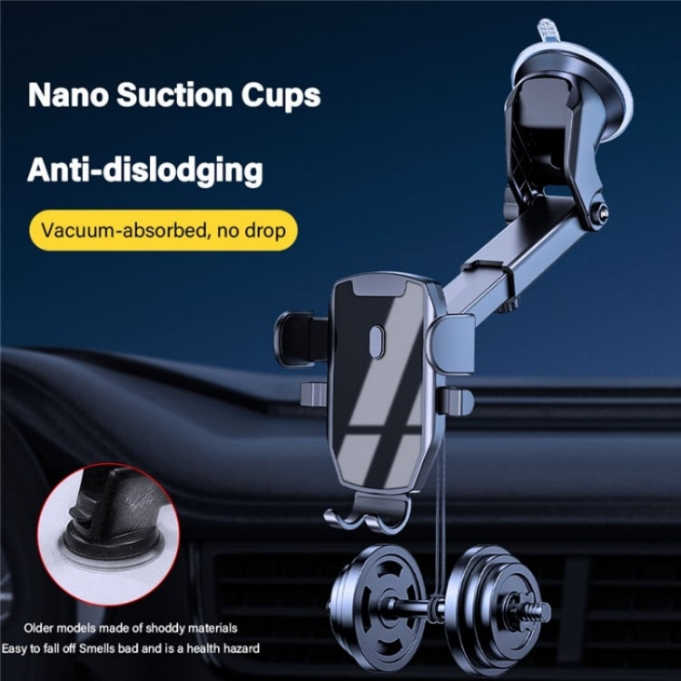 D46+101+K5 Universal Suction Cup Car Center Console Phone Mount Bracket With Telescopic Arm, D46+101+K5