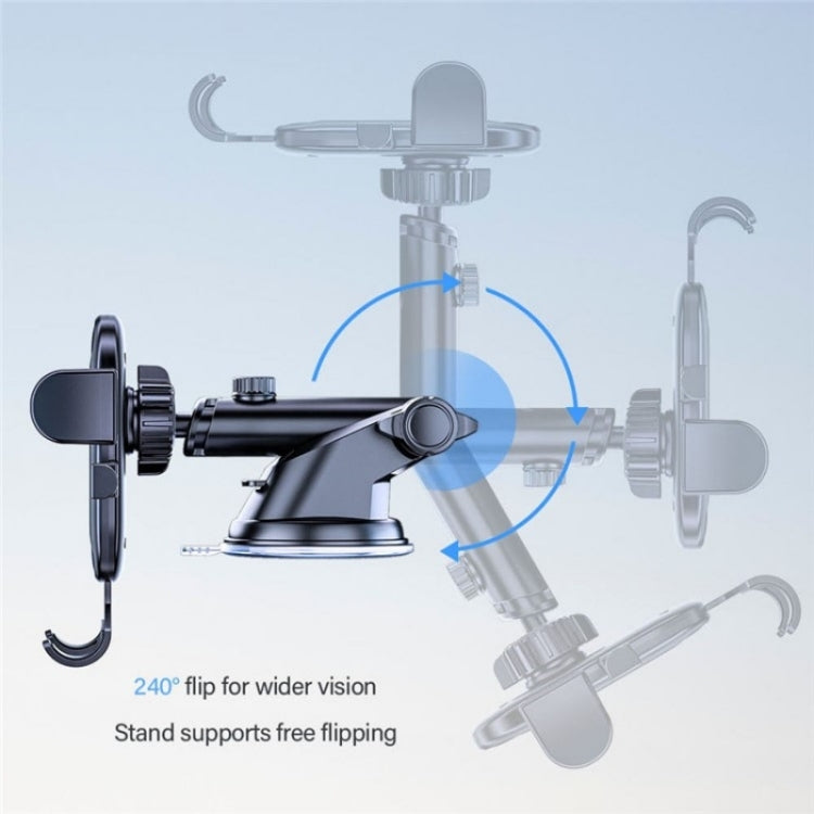 D48+105+K5 Brushed Pattern Car Dashboard Windshield Telescopic Suction Cup Air Vents Phone Mount, D48+105+K5