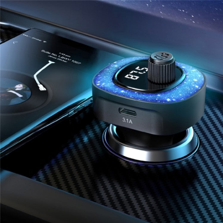 C41 Star Light Car Charger ABS Adapter FM Transmitter Bluetooth Hands-free Call MP3 Music Player, C41