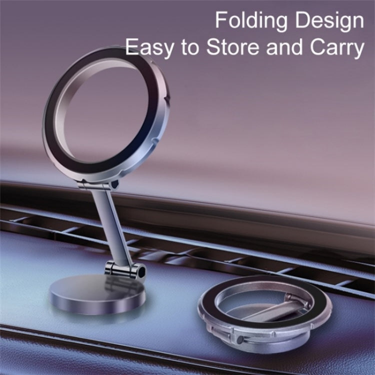 G118 1080-Degree Rotating Folding Magnetic Phone Holder Dashboard Suction Cup Car Mount, G118 (Gray), G118 (Silver)