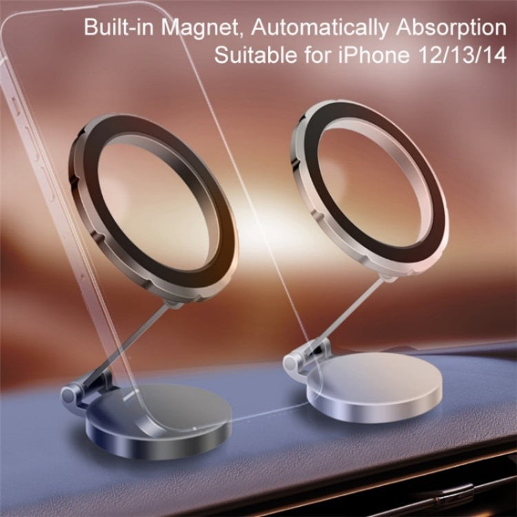 G118 1080-Degree Rotating Folding Magnetic Phone Holder Dashboard Suction Cup Car Mount, G118 (Gray), G118 (Silver)