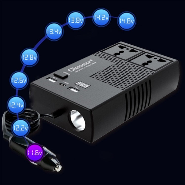 12V to 220V Car High-Power 200W Power Socket Car Charger Cigarette Lighter Car Inverter, 12V to 220V