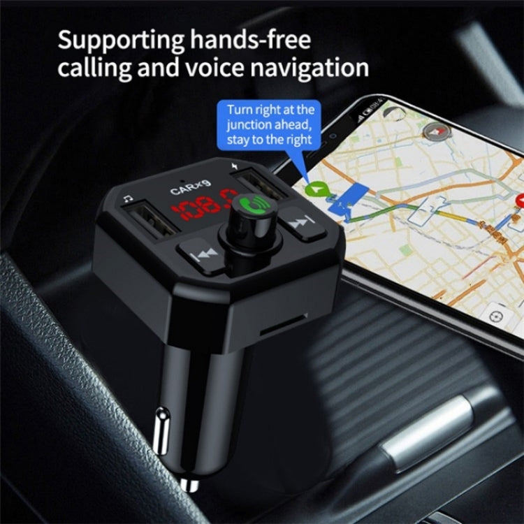 Dual USB Ports Car MP3 Player Automatic Power-off Memory Bluetooth Call FM Transmitter, X9 3.1A