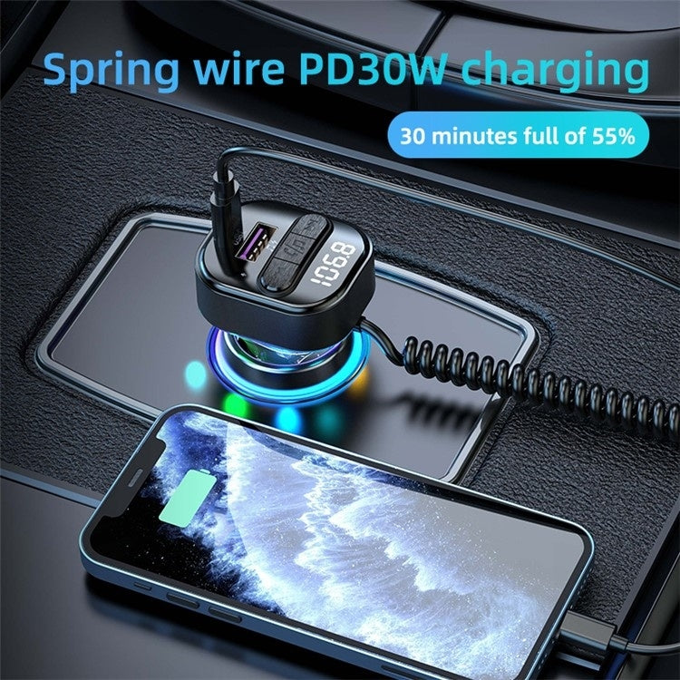 C52 Cigarette Lighter Car Charger Car FM Transmitter Bluetooth Receiver MP3 Player, C52