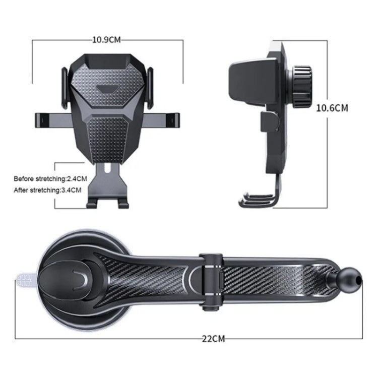 ES25 Nano Silicone Suction Cup Mount Car Dashboard / Windshield Phone Holder, ES25