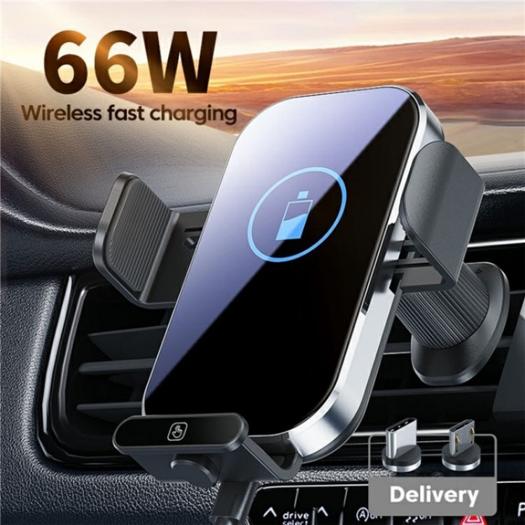 X10s Car Air Vent Hook 66W High Power Intelligent Induction Wireless Charger, X10s (Tarnish), X10s (Silver)