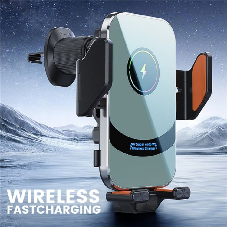 X16 Car Smart Sensor Phone Holder Magnetic Phone Mount Automatic Wireless Charger, X16 (Tarnish), X16 (Silver)