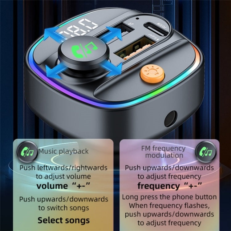 C4S Digital Display Car PD 30W+QC 3.0 Car Charger Audio MP3 Player FM Transmitter, C4S